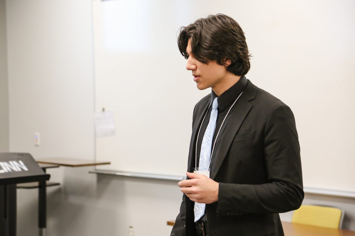 Student presenting